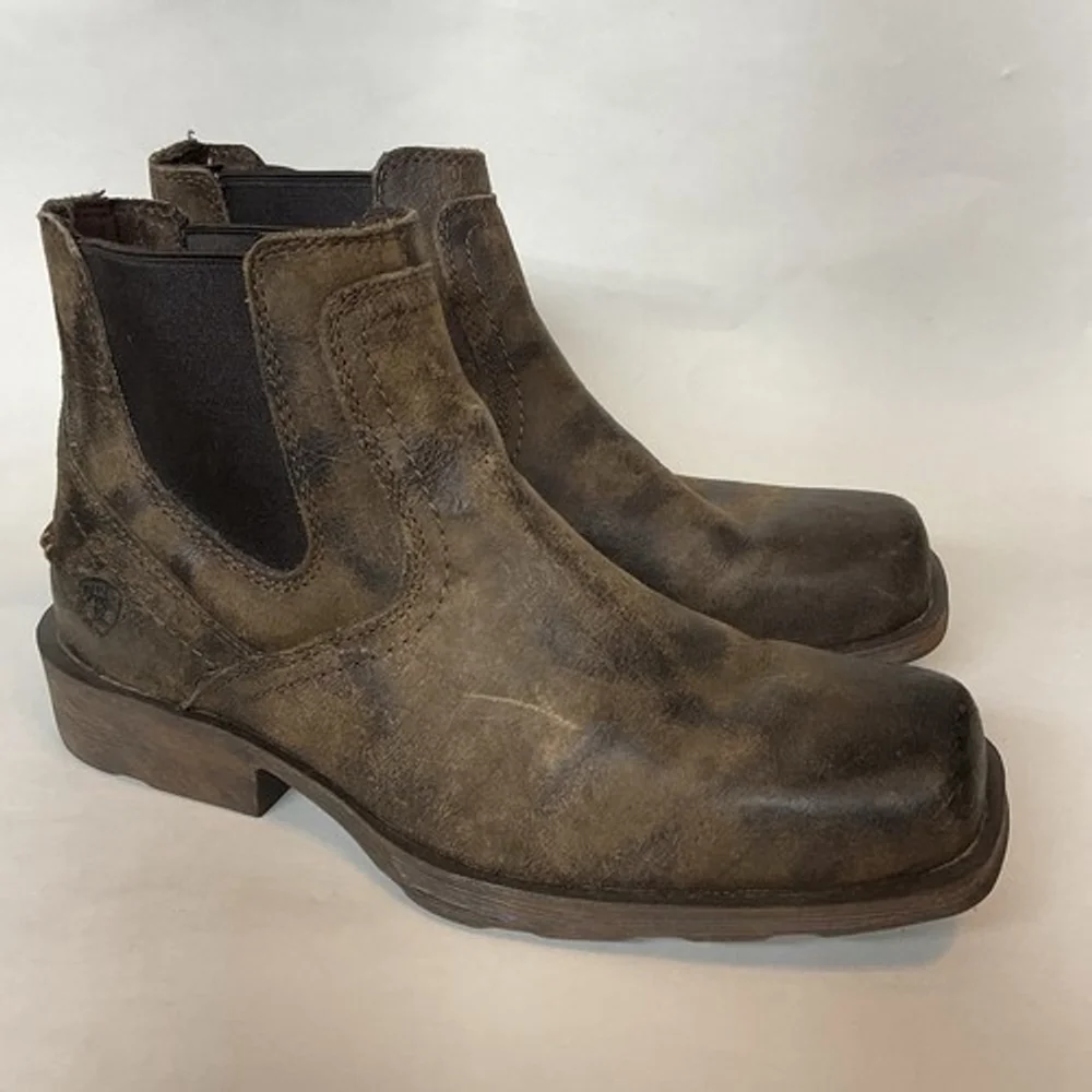 Ariat Midtown Rambler‎ Chelsea Ankle Boots Men 9D Cowboy Barn Brown Leather
